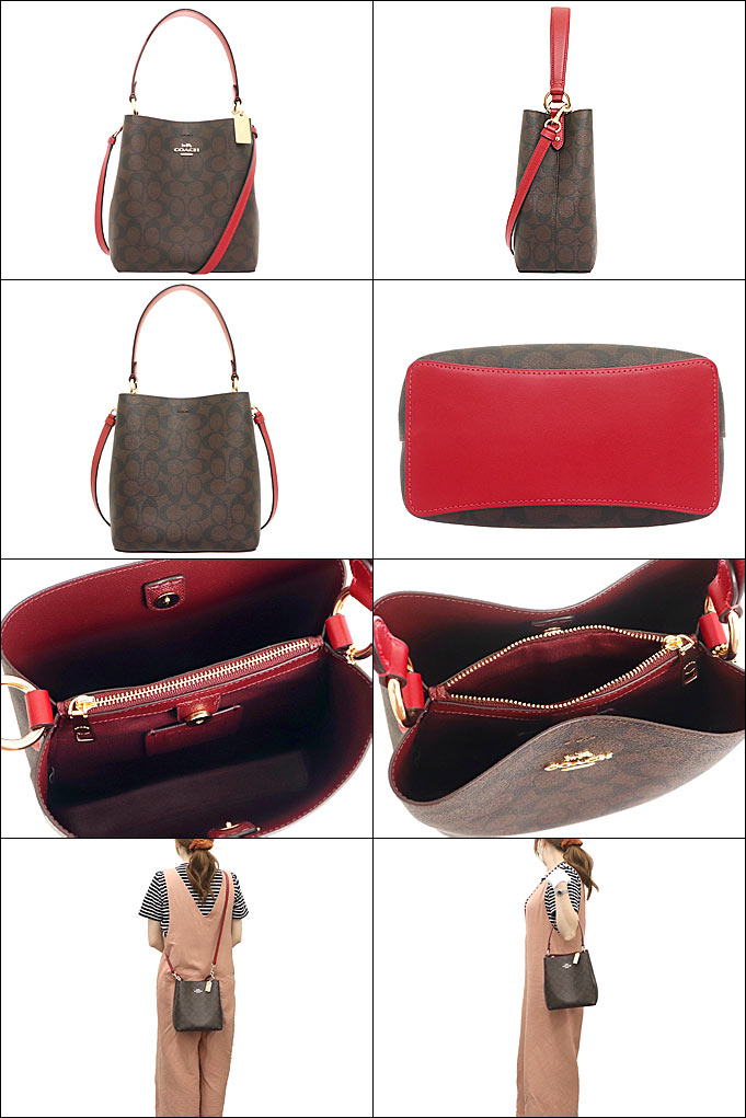 【24時間限定ポイント2％】コーチ COACH バッグ ショルダーバッグ F02312 2312 ブラウン×1941レッド シグネチャー スモール タウン バ アウトレット レディース｜import-collection-yr｜02