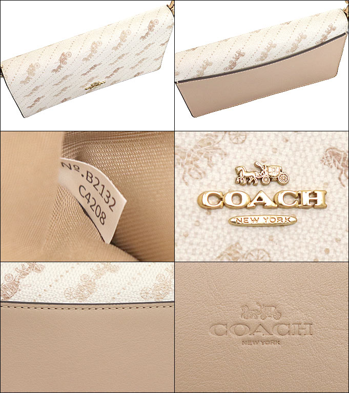 コーチ COACH バッグ ショルダーバッグ FC4208 C4208 クリーム ホース アンド キャリッジ ドット プリント アンナ クラッチ  アウトレット レディース