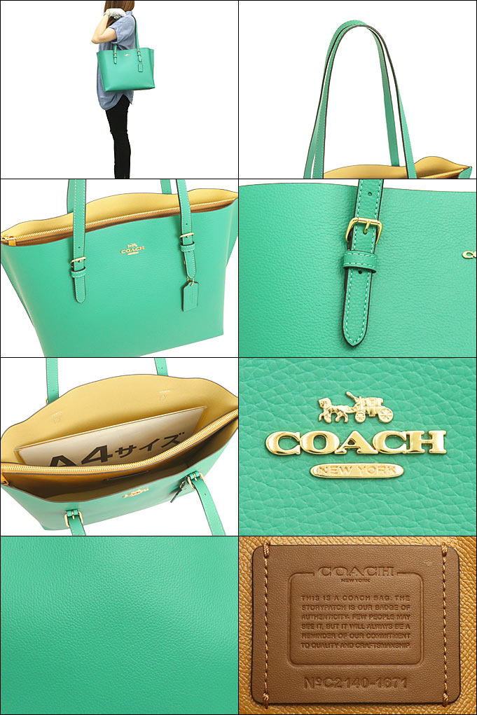 コーチ COACH バッグ トートバッグ F01671 1671 グリーン×バニラクリーム ラグジュアリー ペブルド レザー モリー トート  アウトレット レディース : co-ba210720-8 : インポートコレクションYR - 通販 - Yahoo!ショッピング