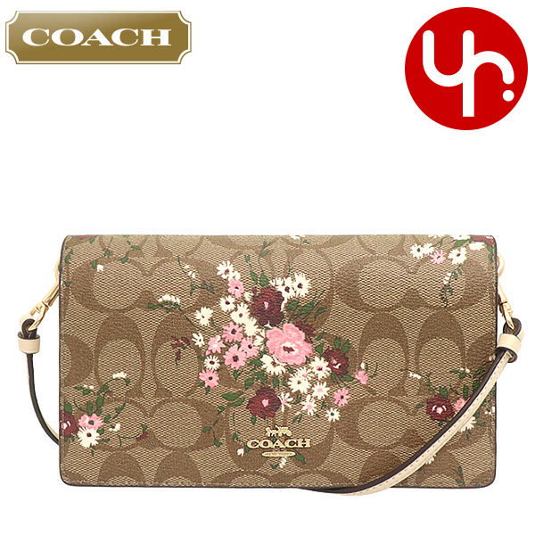 COACH ショルダーバッグ カーキ フローラルプリント バッグ 茶色 コーチ