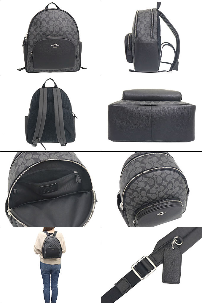 コーチ COACH バッグ リュック F05671 5671 グラファイト×ブラック ラグジュアリー シグネチャー PVC レザー コート バックパック アウトレット レディース｜import-collection-yr｜02