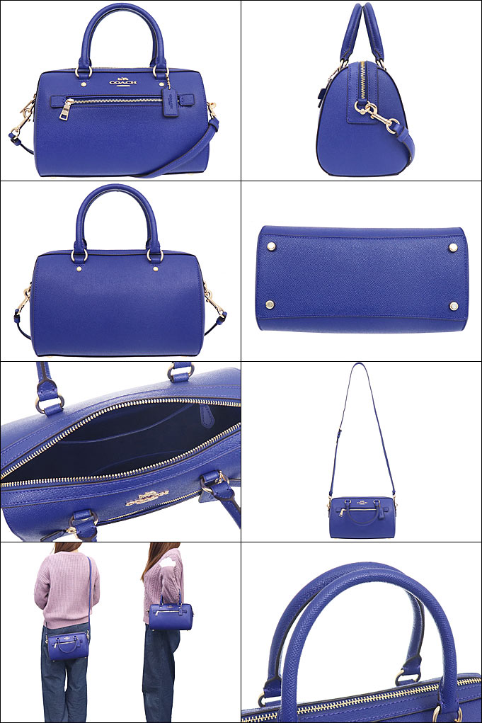 COACH 新品同様　ネイビー レザー ショルダーバッグ　チャームつき COACH コーチ バッグ デニム レザー カラーブロック スワッガー