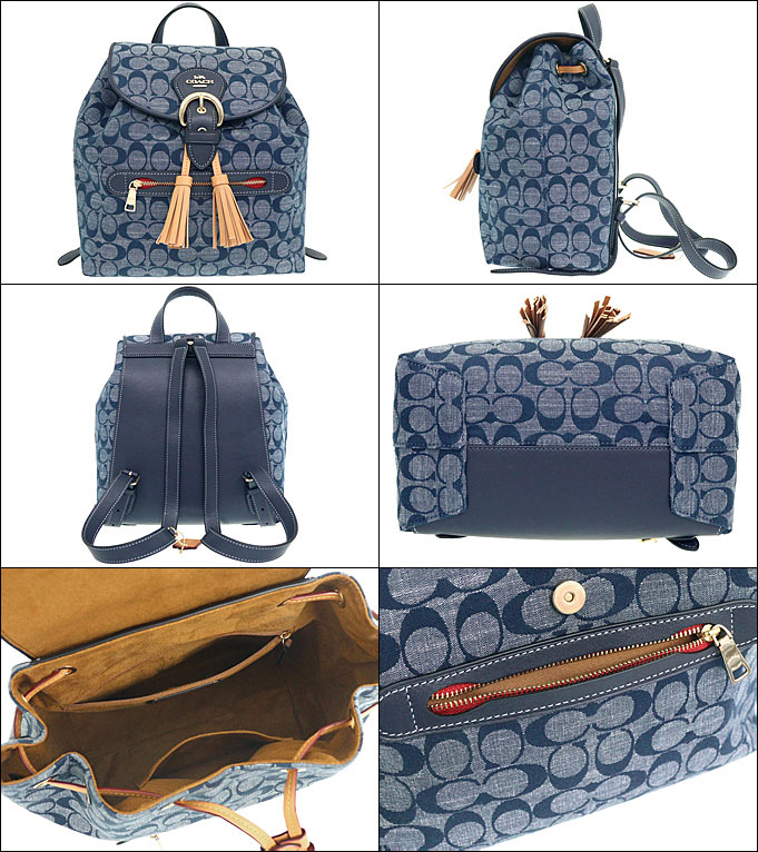 コーチ COACH バッグ リュック FC8162 C8162 デニムマルチ クリオ デニム シグネチャー シャンブレー バックパック アウトレット  レディース