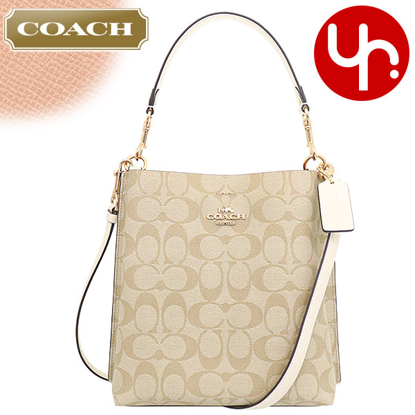 コーチ COACH バッグ ショルダーバッグ FCA582 CA582 ライトカーキ×チョーク シグネチャー PVC レザー モリー バケット バッグ  22 アウトレット レディース