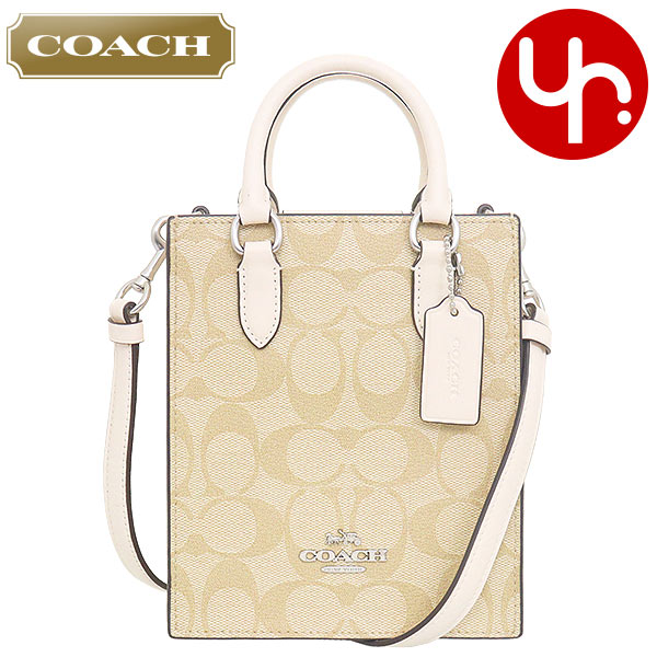 コーチ COACH バッグ ショルダーバッグ FCJ494 CJ494 ライトカーキ×チョーク シグネチャー キャンバス ノース サウス ミニ トート アウトレット レディース