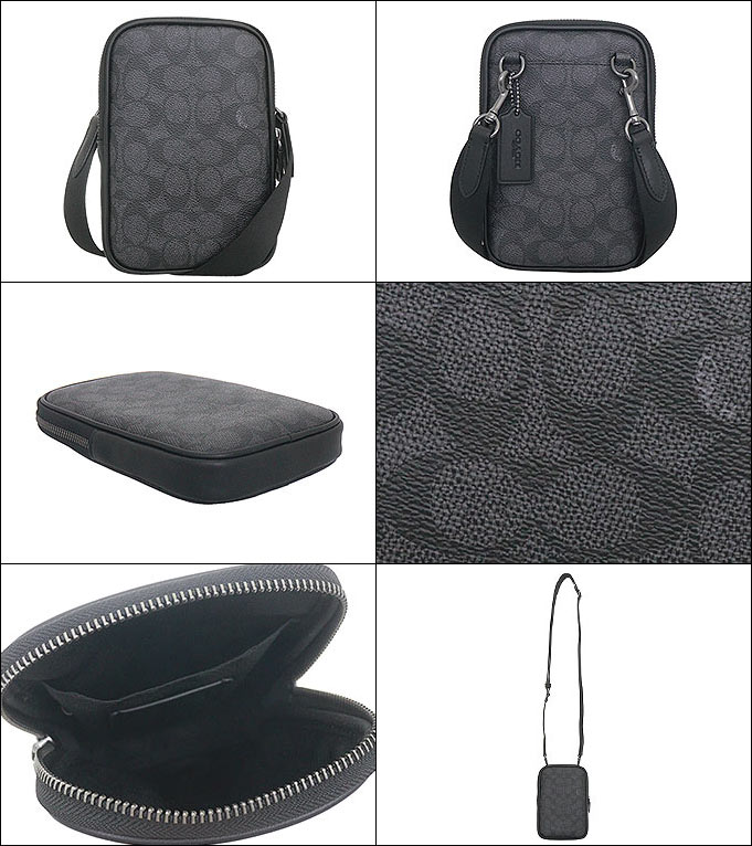 【極美品✨】コーチ ショルダーバック ダブルファスナー PCV シグネチャー 黒 COACH - 美品 COACH ショルダーバッグ シグネチャー 黒の通販 by