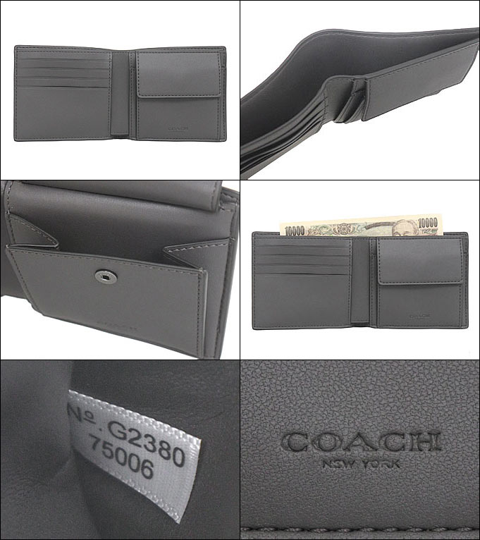 コーチ COACH 財布 二つ折り財布 F75006 マホガニー×ブラウン 