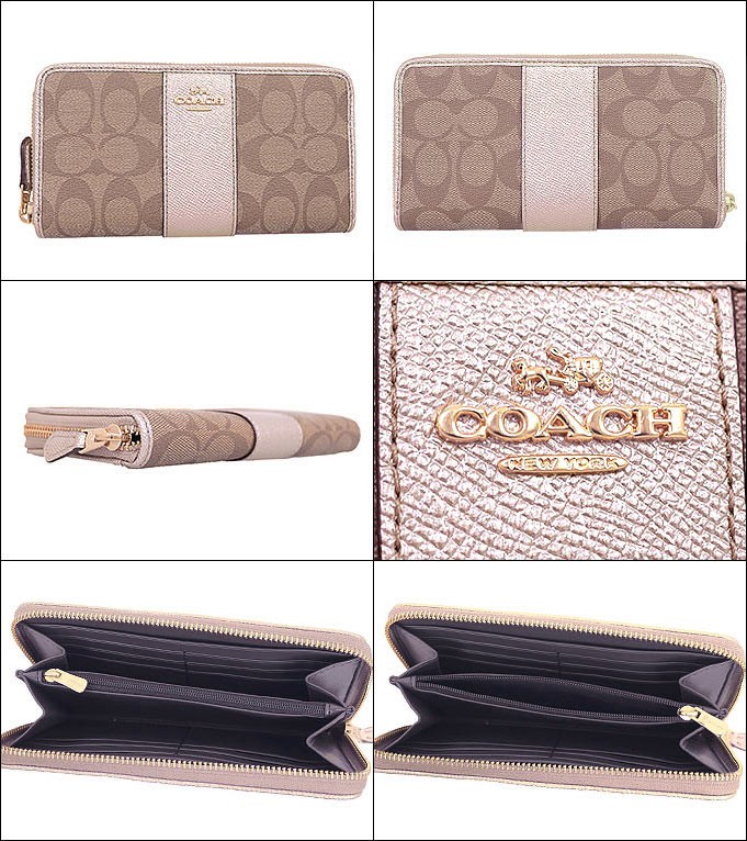 コーチ COACH 財布 長財布 F54630 カーキ×プラチナ2 ラグジュアリー