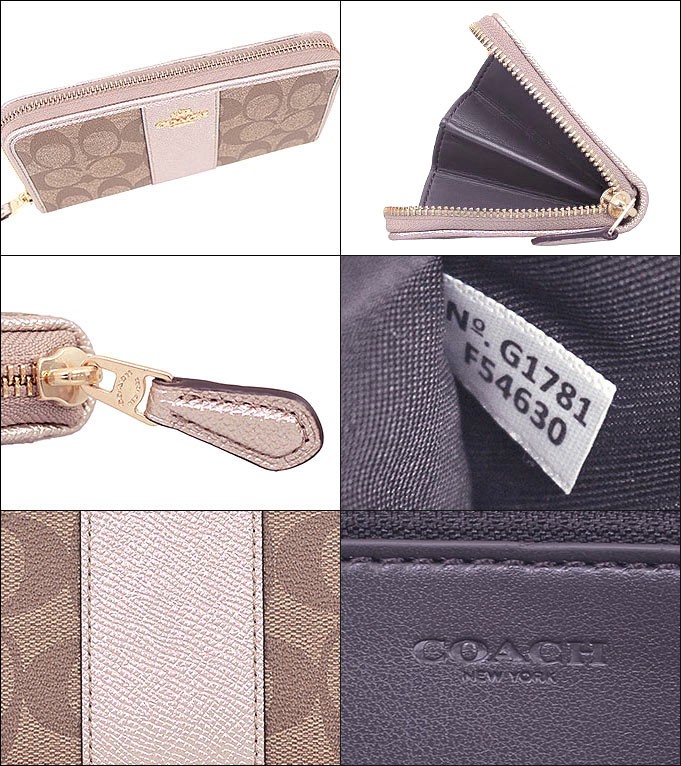 コーチ COACH 財布 長財布 F54630 カーキ×プラチナ2 ラグジュアリー シグネチャー PVC レザー アコーディオン ジップ アラウンド アウトレット レディース｜import-collection-yr｜03