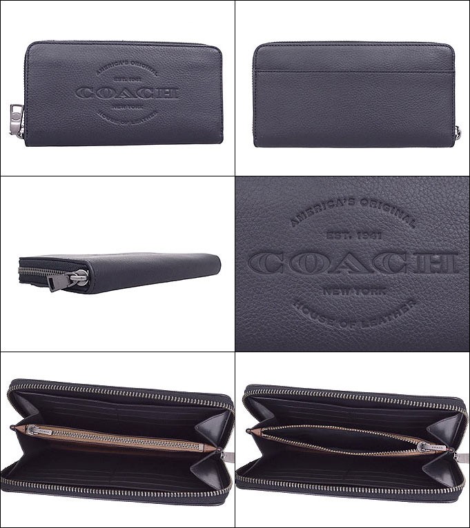 コーチ COACH 財布 長財布 F24648 ブラック ナチュラル スムース レザー アコーディオン ジップ アラウンド アウトレット メンズ レディース｜import-collection-yr｜02