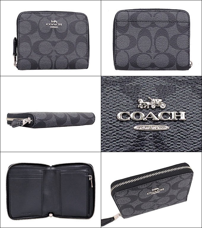 コーチ COACH 財布 二つ折り財布 F30308 ブラックスモーク×ブラック