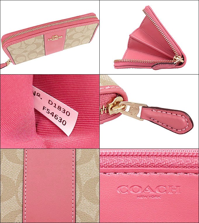 COACH コーチ 財布 長財布 F54630 カーキ×サドル2