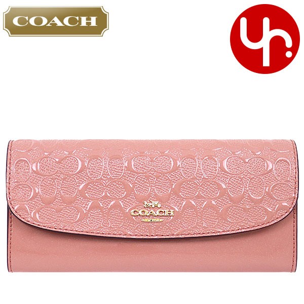 コーチ COACH 財布 長財布 F26814 メロン ラグジュアリー デボスド シグネチャー パテント レザー ソフト ウォレット アウトレット レディース｜import-collection-yr