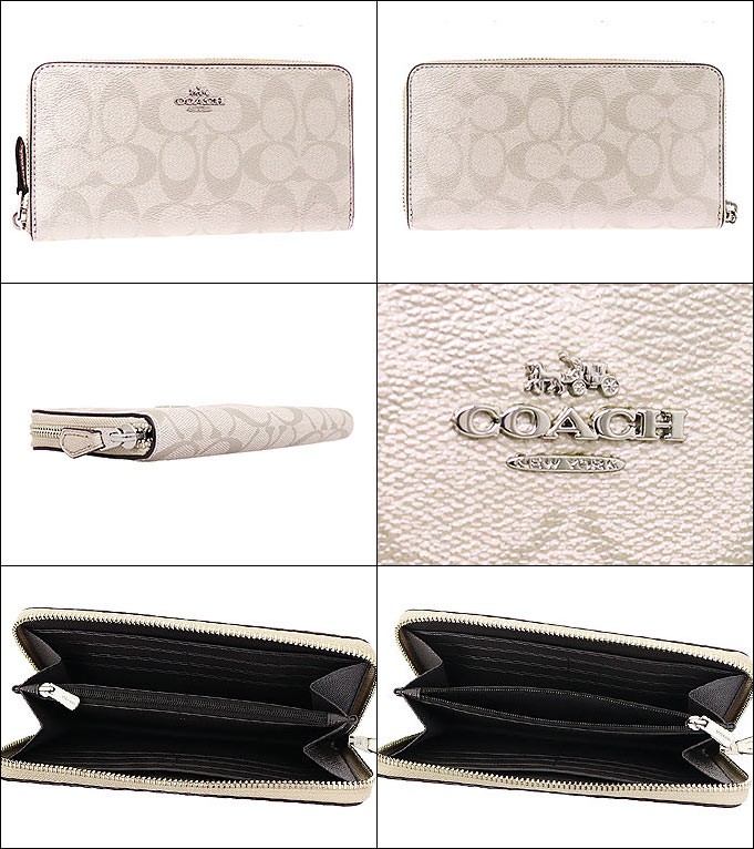 コーチ COACH 財布 長財布 F39670 プラチナ ラグジュアリー メタリック シグネチャー PVC レザー アコーディオン ジップ アラウンド アウトレット レディース｜import-collection-yr｜02