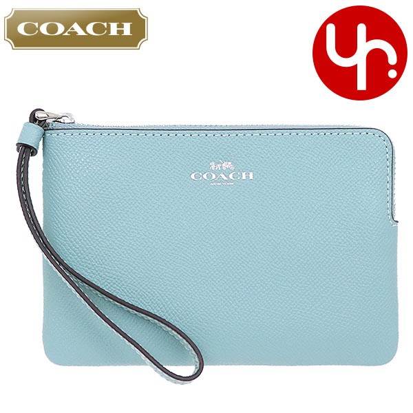 Yahoo! Yahoo!ショッピング(ヤフー ショッピング)コーチ COACH 小物 ポーチ F58032 シーフォーム ラグジュアリー クロスグレーン レザー コーナー ジップ リストレット アウトレット レディース