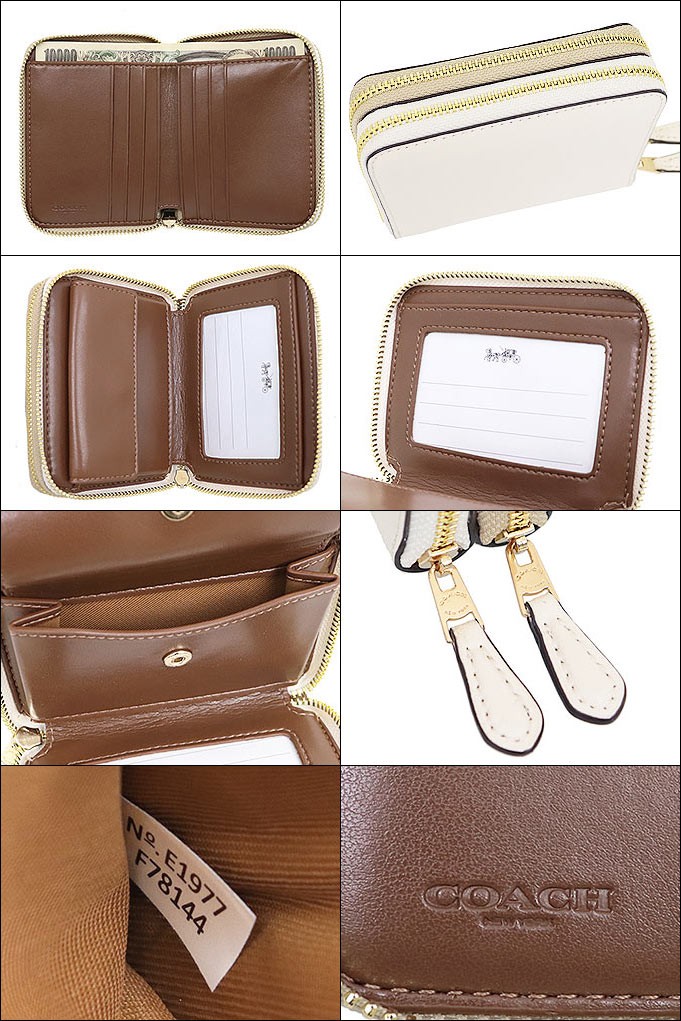 COACH コーチ 財布 二つ折り財布 F78144 ライトカーキ×チョーク