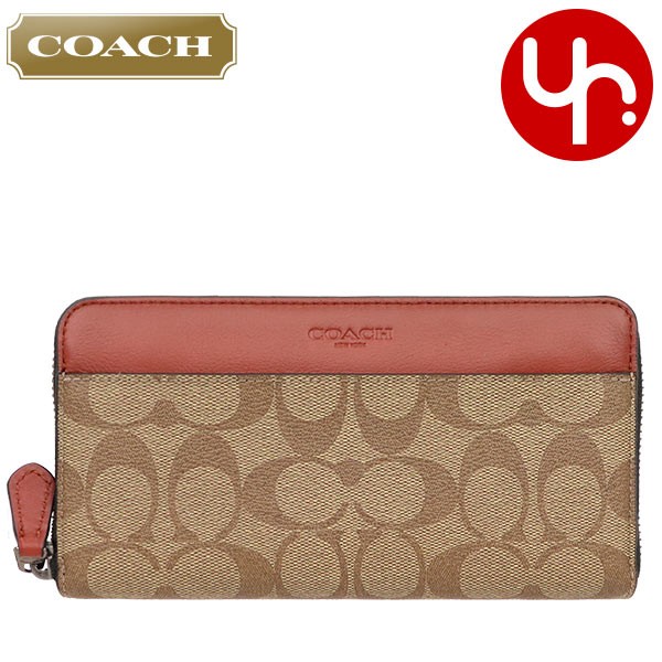 コーチ COACH 財布 長財布 F78202 タン×テラコッタ シグネチャー カラーブロック アコーディオン ジップ アラウンド アウトレット  メンズ : co-ko200108-5 : インポートコレクションYR - 通販 - Yahoo!ショッピング