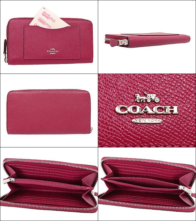 【新品】COACH　コーチ　長財布　ラウンドジップ 　レッド　54007 未使用級】COACH コーチ 長財布 ラウンドジップ ピンク 54007