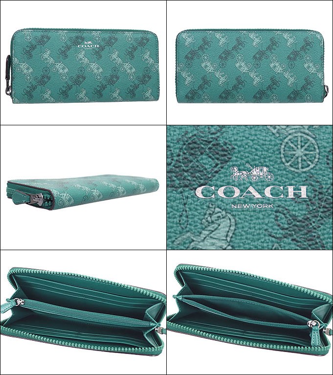 コーチ COACH 財布 長財布 F87926 ビリジアン×セージマルチ ホース