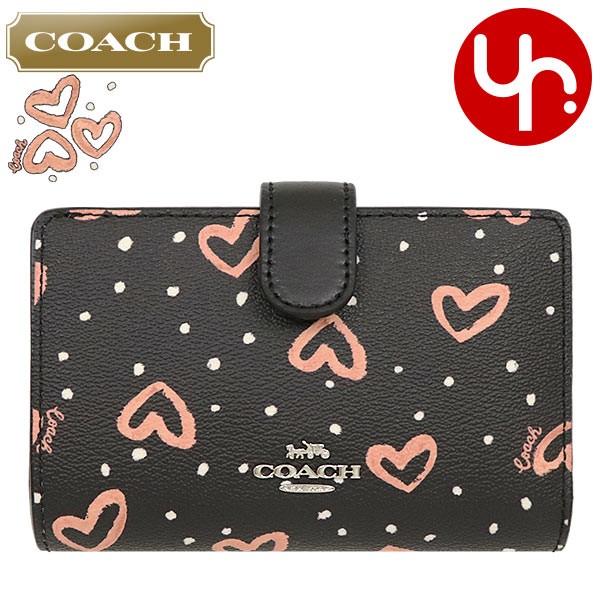 コーチ COACH 財布 二つ折り財布 F91599 ブラック×ピンクマルチ