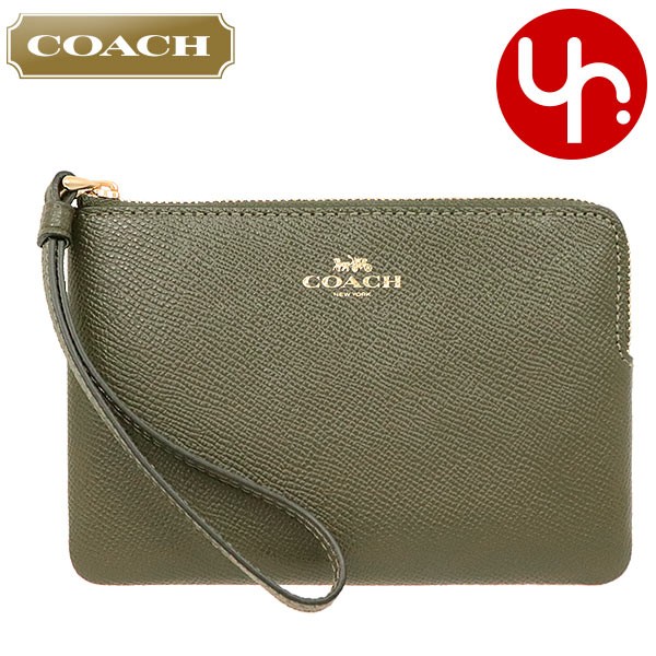 Yahoo! Yahoo!ショッピング(ヤフー ショッピング)コーチ COACH 小物 ポーチ F58032 キャンティーン ラグジュアリー クロスグレーン レザー コーナー ジップ リストレット アウトレット レディース