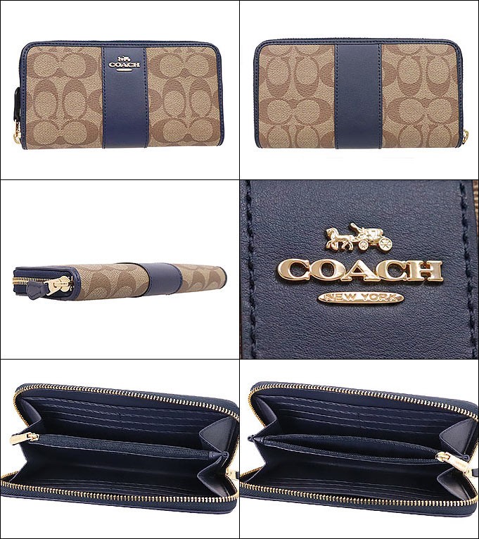 コーチ COACH アコーディオン ジップアラウンドシグネチャー F54630 COACH コーチ 財布 長財布 F54630 ブラックスモーク×ブラック