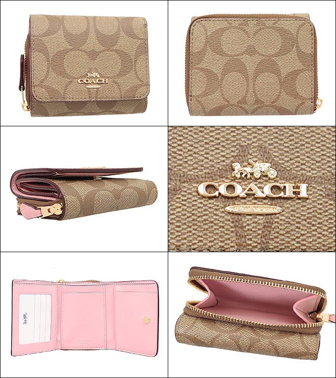 コーチ COACH 財布 三つ折り財布 F41302 カーキ×ブロッサム