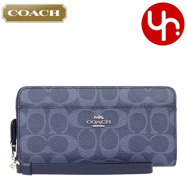 COACH コーチ 財布 長財布 F91828 デニム×ミッドナイト シグネチャー 