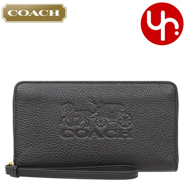 コーチ COACH 財布 二つ折り財布 F75908 ブラック ホース アンド キャリッジ ペブルド レザー ラージ フォン ウォレット アウトレット  レディース : co-ko200519-1 : インポートコレクションYR - 通販 - Yahoo!ショッピング