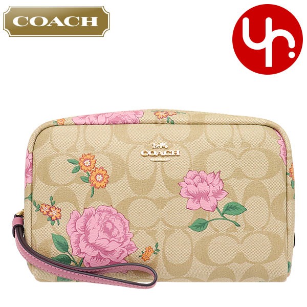 Yahoo! Yahoo!ショッピング(ヤフー ショッピング)コーチ COACH 小物 ポーチ F02496 2496 ライトカーキマルチ シグネチャー プレーリー ローズ プリント コスメティック ケース 20 アウトレット レディース