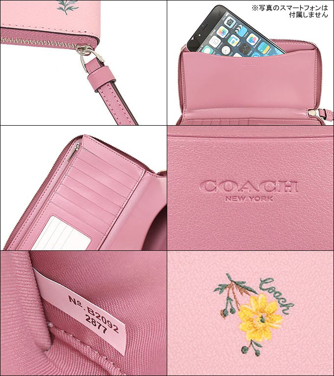 COACH LARGE PHONE WALLET WITH DANDELION FLORAL PRINT 2877