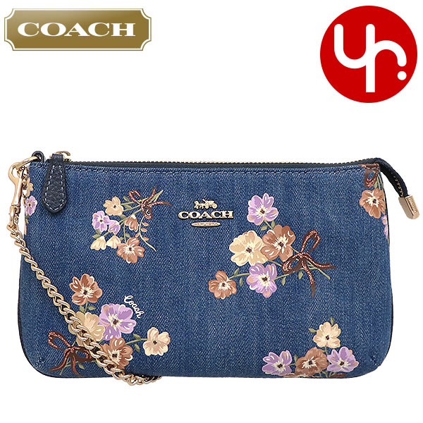 Yahoo! Yahoo!ショッピング(ヤフー ショッピング)コーチ COACH 小物 ポーチ F92050 92050 デニムマルチ ペインテッド フローラル ボックス プリント デニム チェーン リストレット アウトレット レディース