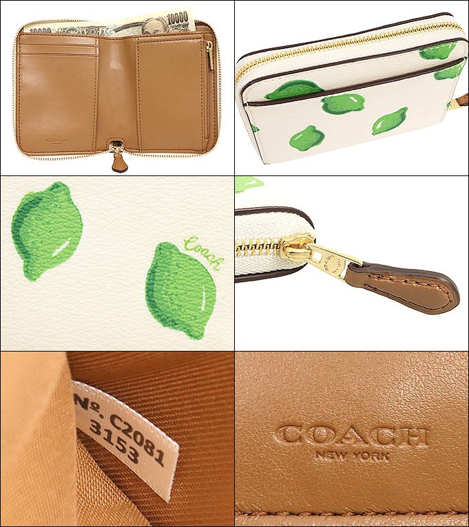 コーチ COACH 財布 二つ折り財布 F03153 3153 チョーク×グリーンマルチ