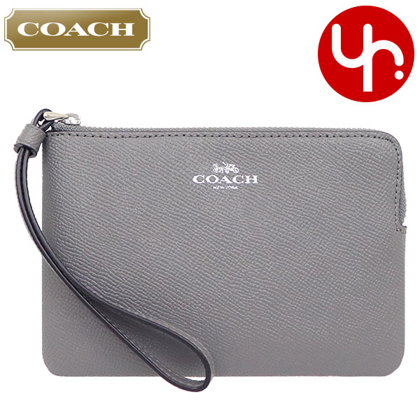 Yahoo! Yahoo!ショッピング(ヤフー ショッピング)コーチ COACH 小物 ポーチ F58032 ヘザーグレー ラグジュアリー クロスグレーン レザー コーナー ジップ リストレット アウトレット レディース