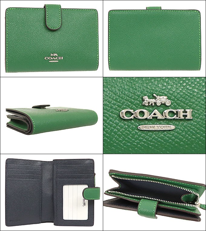 コーチ COACH 財布 二つ折り財布 F11484 11484 シャムロック クロスグレーン レザー ミディアム コーナー ジップ ウォレット  アウトレット レディース :co-ko200729-1:インポートコレクションYR - 通販 - Yahoo!ショッピング