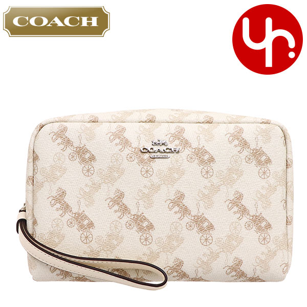 Yahoo! Yahoo!ショッピング(ヤフー ショッピング)コーチ COACH 小物 ポーチ F00528 クリーム×ベージュマルチ ホース アンド キャリッジ プリント ボクシー コスメティック ケース 20 アウトレット レディース