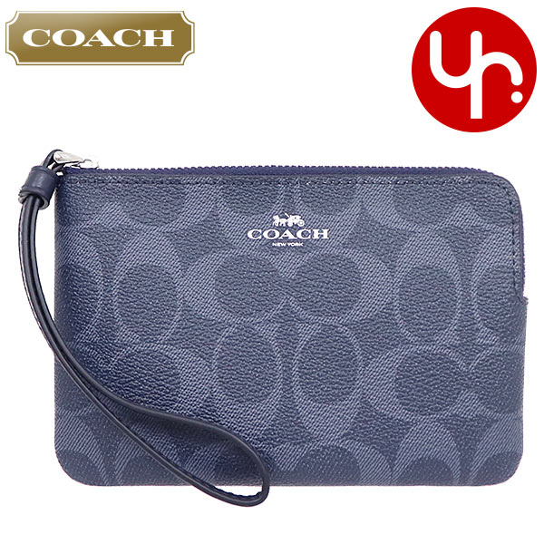 Yahoo! Yahoo!ショッピング(ヤフー ショッピング)コーチ COACH 小物 ポーチ F92632 92632 デニム×ミッドナイト デニム シグネチャー PVC レザー コーナー ジップ リストレット アウトレット レディース