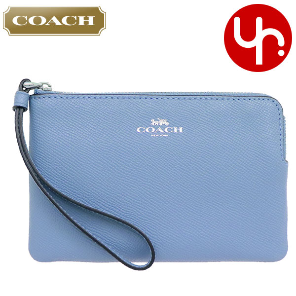 Yahoo! Yahoo!ショッピング(ヤフー ショッピング)コーチ COACH 小物 ポーチ F58032 58032 スレート ラグジュアリー クロスグレーン レザー コーナー ジップ リストレット アウトレット レディース