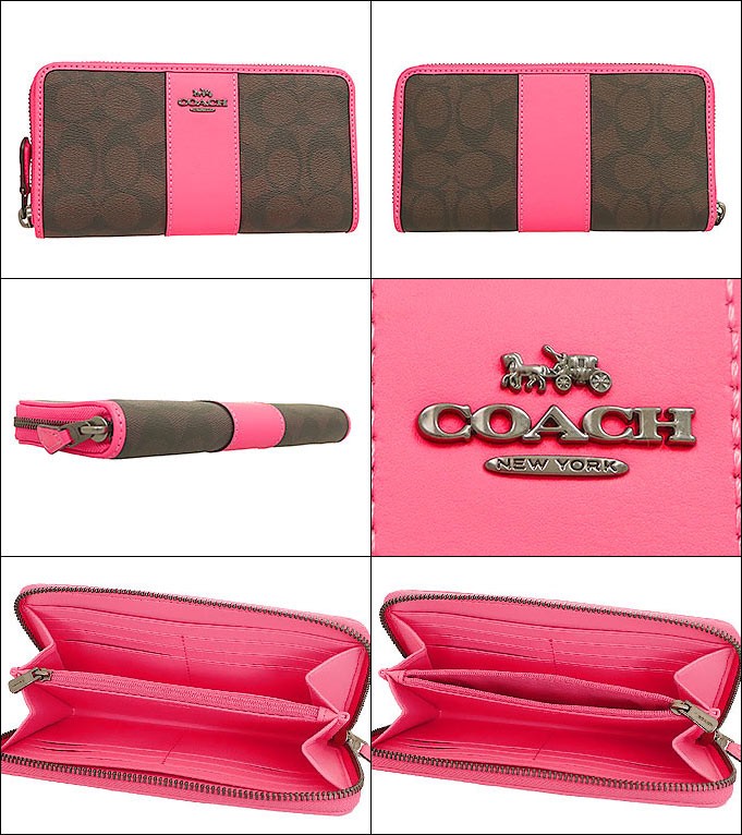 コーチ COACH 財布 長財布 F54630 54630 ブラウン×ピンクレモネード