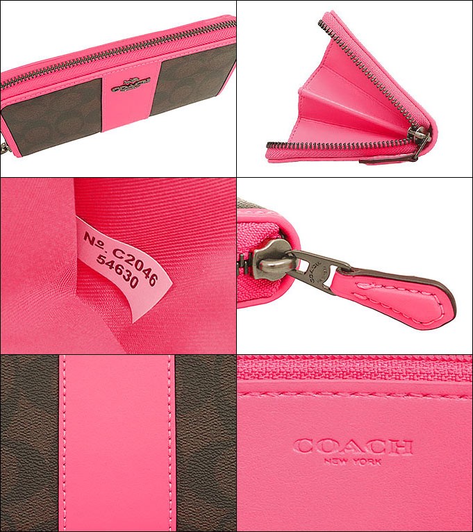 コーチ COACH 財布 長財布 F54630 54630 ブラウン×ピンクレモネード