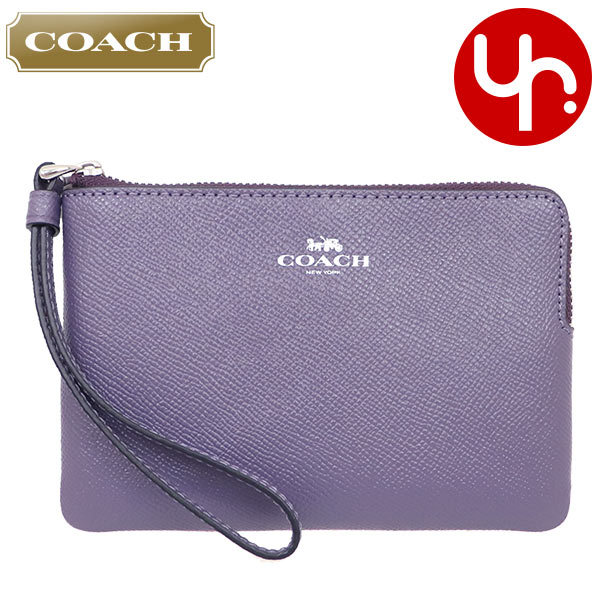 Yahoo! Yahoo!ショッピング(ヤフー ショッピング)コーチ COACH 小物 ポーチ F58032 58032 ダスティラベンダー ラグジュアリー クロスグレーン レザー コーナー ジップ リストレット アウトレット レディース