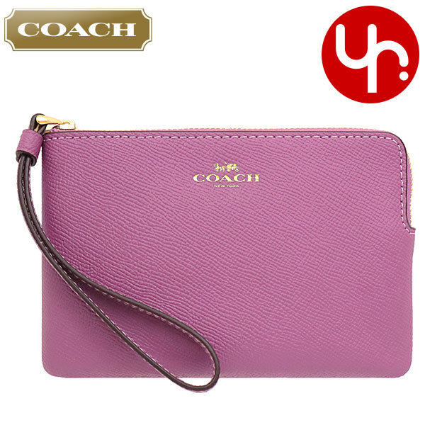 Yahoo! Yahoo!ショッピング(ヤフー ショッピング)コーチ COACH 小物 ポーチ F58032 58032 ライラックベリー ラグジュアリー クロスグレーン レザー コーナー ジップ リストレット アウトレット レディース