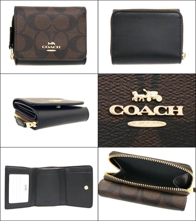 コーチ COACH 財布 三つ折り財布 F07331 7331 ブラウン×ブラック シグネチャー レザー スモール トライフォールド ウォレット  アウトレット レディース :co-ko201218-1:インポートコレクションYR - 通販 - Yahoo!ショッピング