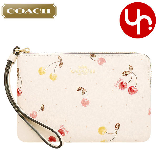 Yahoo! Yahoo!ショッピング(ヤフー ショッピング)コーチ COACH 小物 ポーチ FC1893 C1893 チョークマルチ ペインテッド チェリー プリント PVC レザー コーナー ジップ リストレット アウトレット レディース