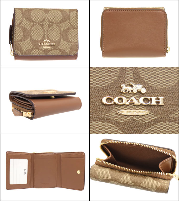 14時間限定ポイント10％】コーチ COACH 財布 三つ折り財布 F07331 7331 カーキ×サドル2 シグネチャー レザー スモール トライフォー  アウトレット レディース :co-ko201218-2:インポートコレクションYR - 通販 - Yahoo!ショッピング