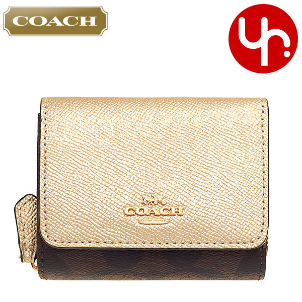 コーチ COACH 財布 三つ折り財布 FC1825 C1825 ブラウン×メタリックペールゴールド シグネチャー メタリック スモール ウォレット  アウトレット レディース : co-ko210108-29 : インポートコレクションYR - 通販 - Yahoo!ショッピング