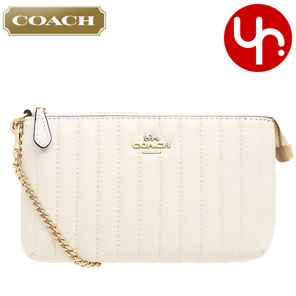 Yahoo! Yahoo!ショッピング(ヤフー ショッピング)コーチ COACH バッグ ポーチ F02956 2956 チョーク リニア キルティング レザー チェーン ラージ リストレット アウトレット レディース