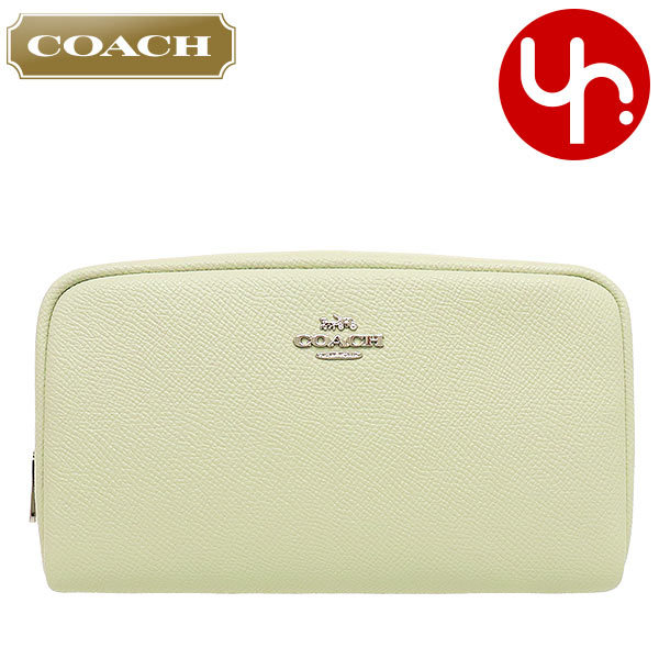 Yahoo! Yahoo!ショッピング(ヤフー ショッピング)コーチ COACH 小物 ポーチ F03590 3590 ペールグリーン クロスグレーン レザー スモール ボクシー コスメティック ケース アウトレット レディース