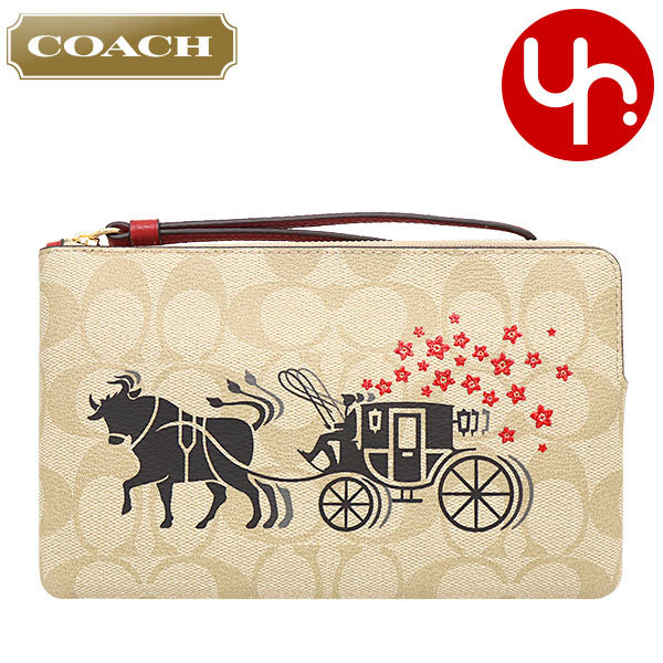 Yahoo! Yahoo!ショッピング(ヤフー ショッピング)コーチ COACH 小物 ポーチ FC2259 C2259 ライトカーキマルチ ルーナ ニュー イヤー オックス キャリッジ シグネチャー リストレット アウトレット レディース