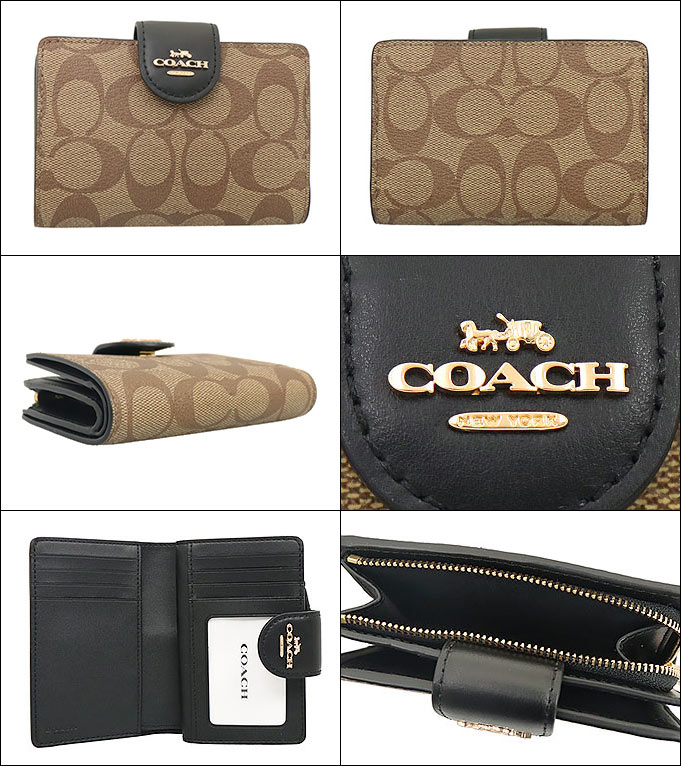 コーチ COACH 財布 二つ折り財布 FC0082 C0082 カーキ×ブラック シグネチャー PVC レザー ミディアム コーナー ジップ  ウォレット アウトレット レディース : co-ko210205-18 : インポートコレクションYR - 通販 - Yahoo!ショッピング